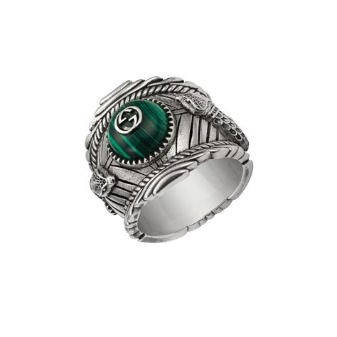 gucci ring with green stone